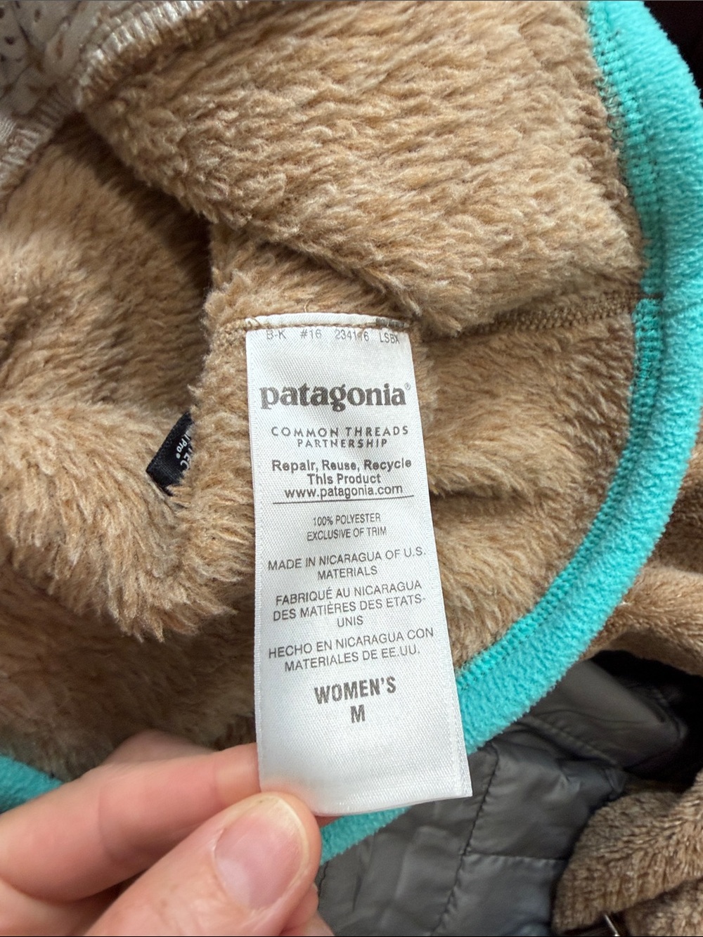 Patagonia Women's Re-Tool Snap-T® Pullover Sweatshirt Tan Blue Size Medium - Picture 7 of 7